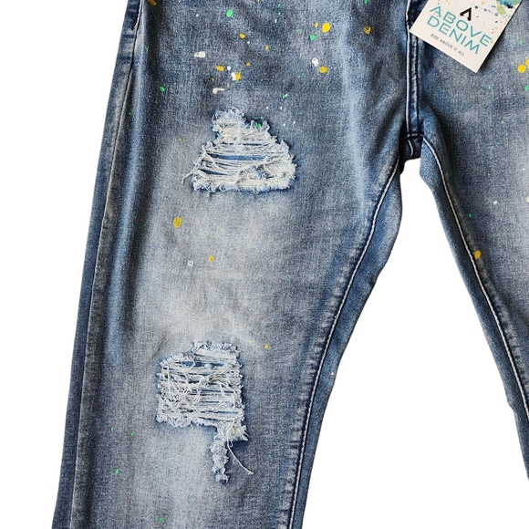 Men’s Paint Splatter Super Stretch Skinny Jeans 34x30 - Picture 5 of 12